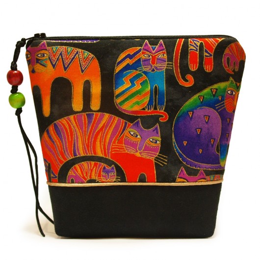 kosmetyczka -  koty Laurel Burch - czarna MOONAXA
