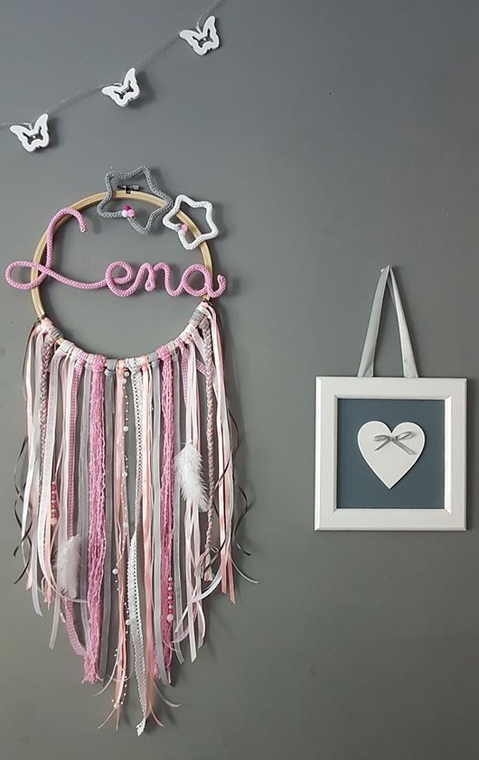 łapacze snów Łapacz Snów z imieniem dziecka.  Poświetlany