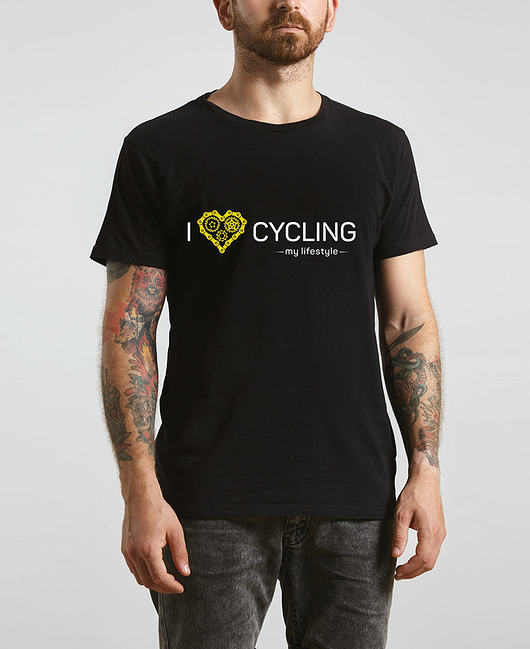 t-shirty męskie Koszulka T-SHIRT.  I love cycling - my lifestyle