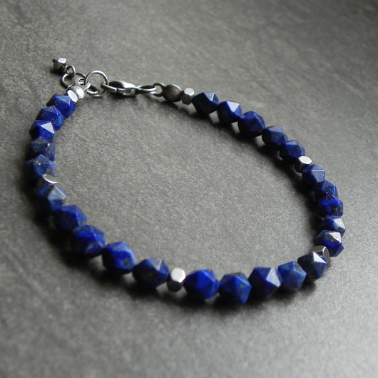 lapis lazuli w srebrze - bransoleta Lahovska
