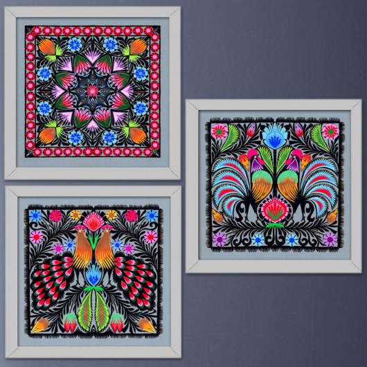 Wycinankowe TRIO_ Art Papercut (Łowicz Region) na ludowo