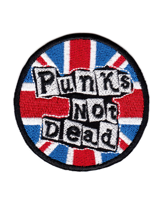 naszywki na ubrania Naszywka naprasowanka PUNKS NOT DEAD termoprzylepna haft 7cm