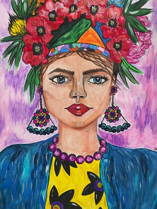 obrazy Dziewczyna z kwiatami A3