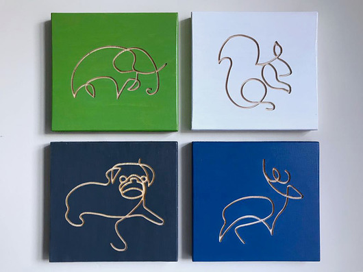 Obrazki drewniane - zwierzęta grawerowane kornikshop