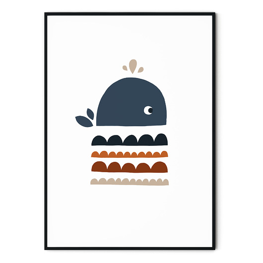 Plakat dla dzieci Wieloryb myscandi