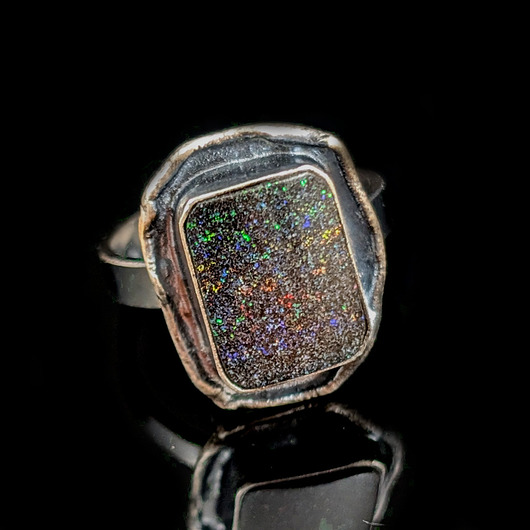 pierścionki srebrne Pierścionek black Matrix opal