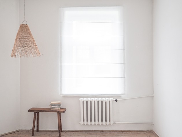 zasłony Lniana roleta rzymska muślin PURE WHITE