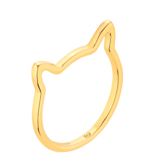 pierścionki złote Pierścionek srebrny pozłacany kot