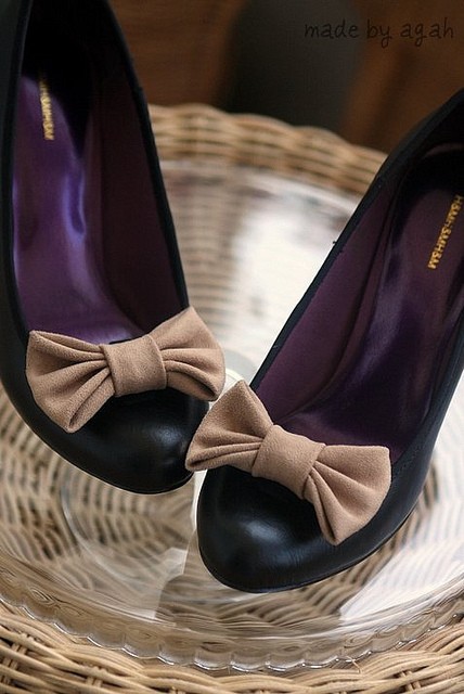 Kokardki do butów {Camel Suede}   made by agah