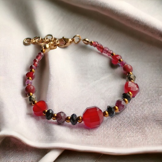 bransoletki z kamieni naturalnych SENSUAL : bransoletka z karneolem, granatem, rubinem
