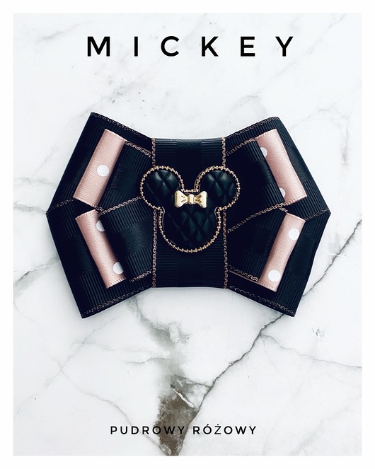 broszki Czarno - Pudrowa Brosza MICKEY   Hit! 1szt