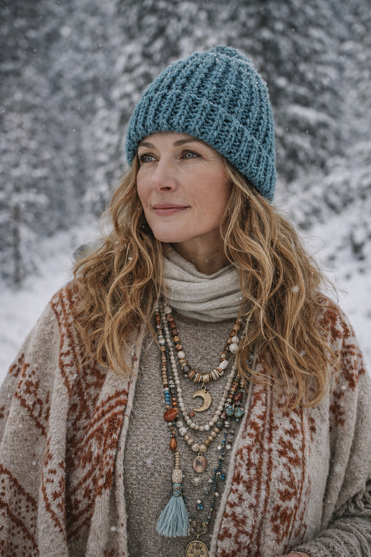 czapki damskie Czapka wełniana jasny turkus