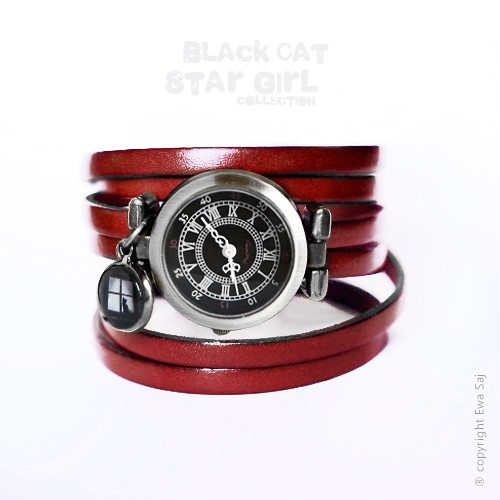 Star Girl Black Cat - bransoletka zegarek Ewa Saj Fotografie