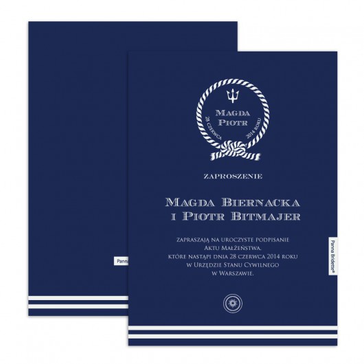 Zaproszenie Ślubne Kolekcja HAMPTONS NAVY Panna Bridette