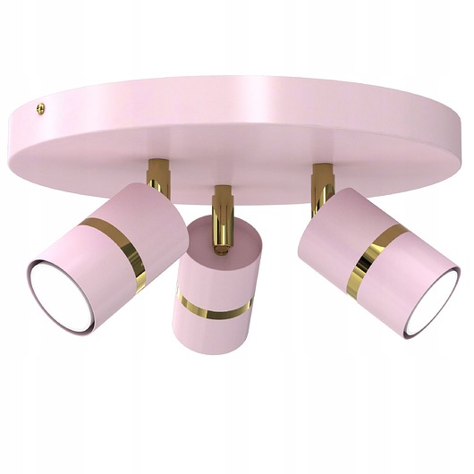 lampy do pokoju dziecka Dziewczęca lampa sufitowa różowo złota - regulowane klosze