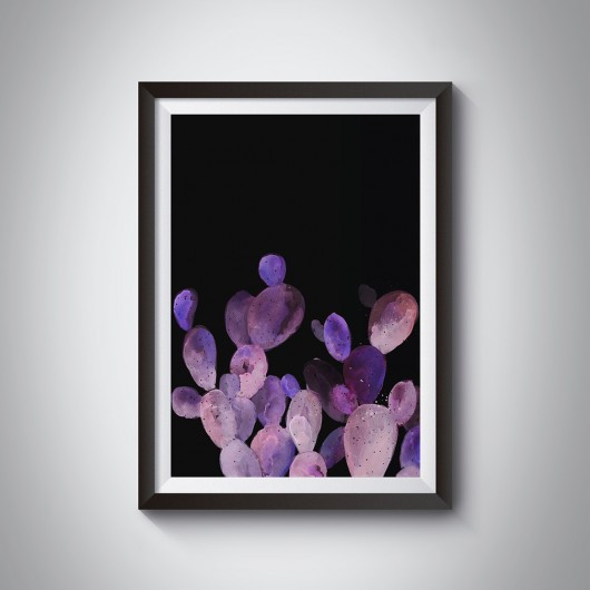 AKWARELOWE KAKTUSY FIOLETOWE 008 50x70cm ILOBAHIE