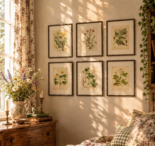 grafiki i ilustracje ZESTAW PLAKATÓW vintage grafiki botaniczne