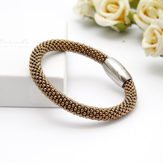  Bransoletka Koralikowa "Golden Charm" Ilovehandmade
