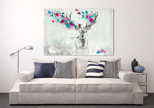 OBRAZ NA PŁÓTNIE -  120x80cm - JELEŃ JESIENIĄ  LUdesign gallery