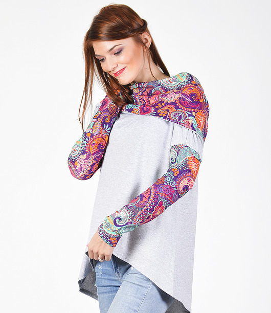 Street Flow oversize Blouse Bluzka z kominem 3 for U