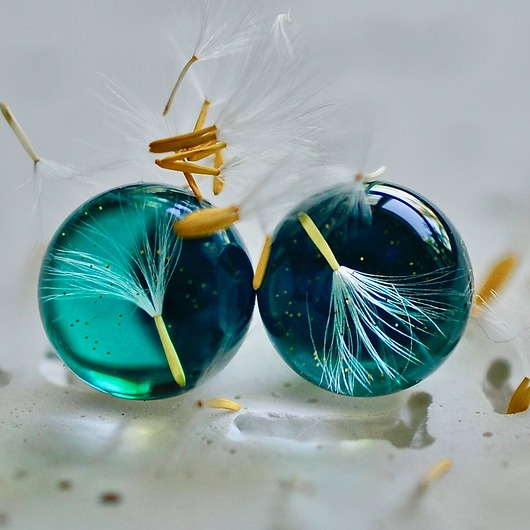 Kolczyki z nasionami dmuchawca - sztyfty Grol Jewellery