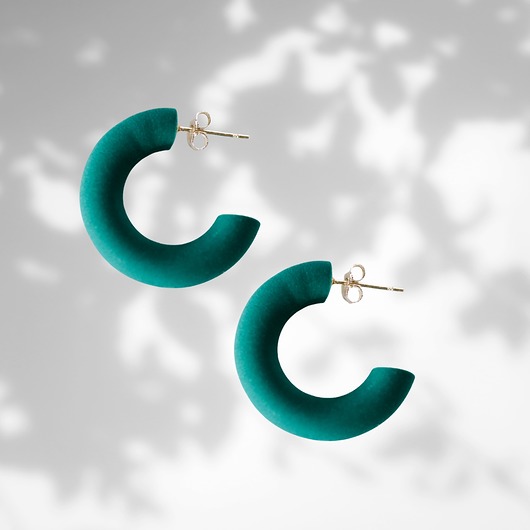 kolczyki z masy plastycznej Kolczyki HOOPS GREEN - M