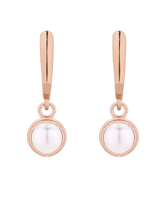 kolczyki pozłacane Kolczyki z różowego złota z perłą SWAROVSKI CRYSTAL