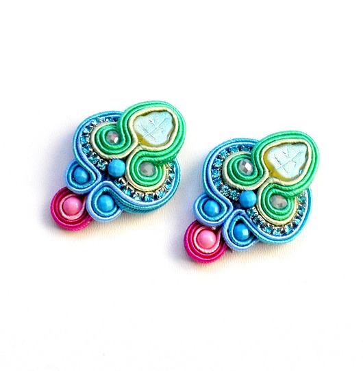kolczyki soutache Sutaszowe kolczyki PASTELLOVE