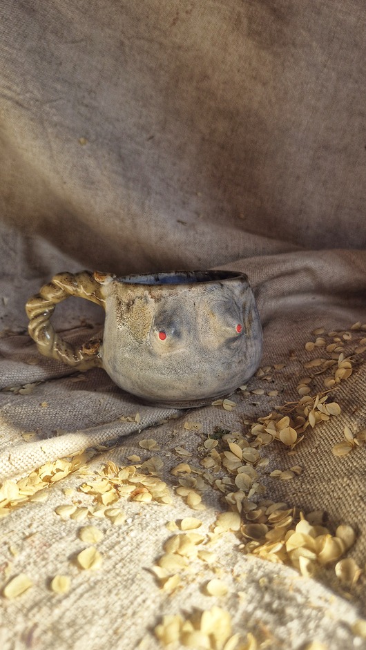 kubki Kubek cycuszki na kawę, kubek Rzeźba kobieta, cappuccinka cycuszek