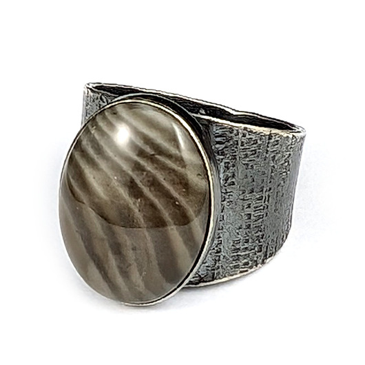 pierścionki srebrne Pierścionek Krzemień pasiasty