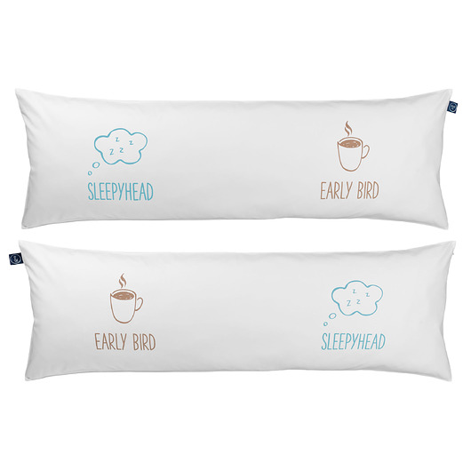 Poduszka dla dwojga "Sleepyhead Early Bird" Mr Mrs Sleep