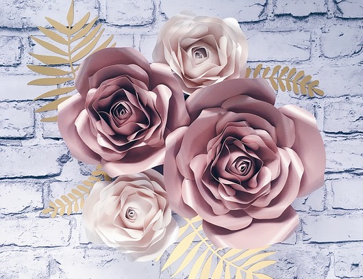 Kwiaty na ścianę 3D - róże ROSE GOLD So cute So lovely