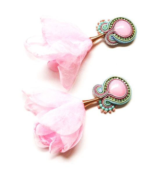 kolczyki soutache Sutaszowe kolczyki  PEONY