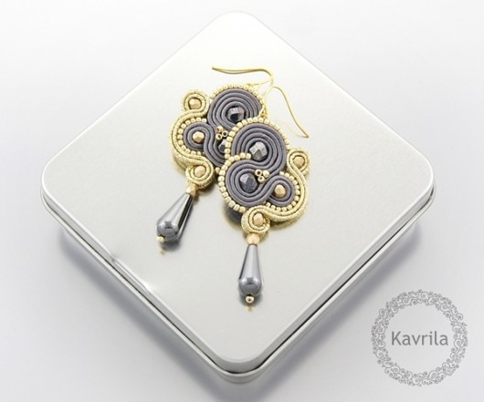 kolczyki soutache inspire grey kavrila