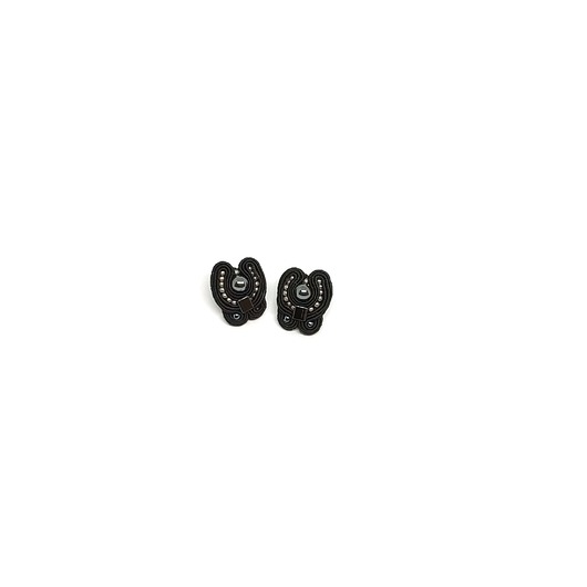 kolczyki soutache Kolczyki z hematytem czarne