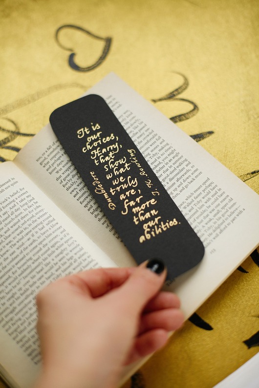 zakładki do książek Zakładka do książki ze złotym cytatem Harry Potter Dumbledore