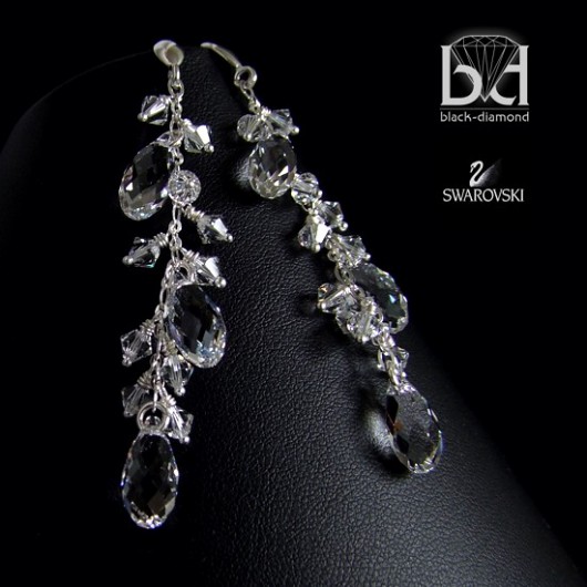 Krystaliczne krople kryształ Swarovski Black Diamond