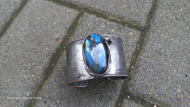 bransoletki wire wrapping Niebiesko - bransoletka regulowana