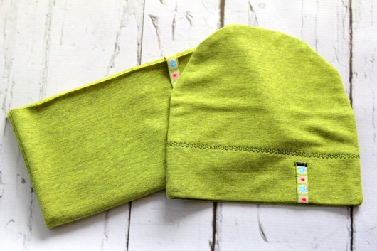 Modny komplet z dresówki - czapka i komin Cziki Monkey