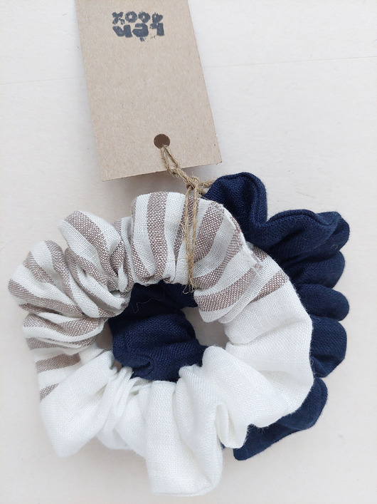 gumki do włosów 100% len, 2 gumki do włosów