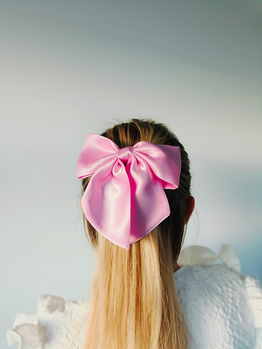 spinki i klamry do włosów Kokarda spinka klamra jedwabna powder pink 100% jedwabna 22 momme