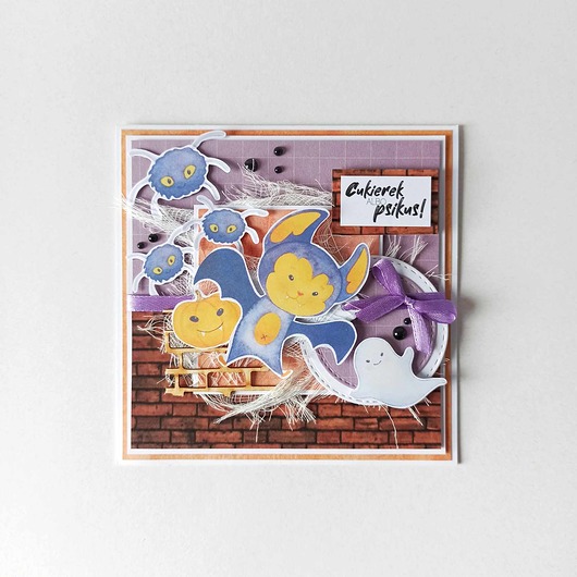 kartki scrapbooking Kartka Okolicznościowa Halloween: Cukierek Albo Psikus