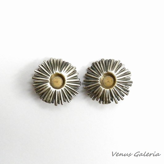 Klipsy srebrne - Cynia szara VENUS GALERIA