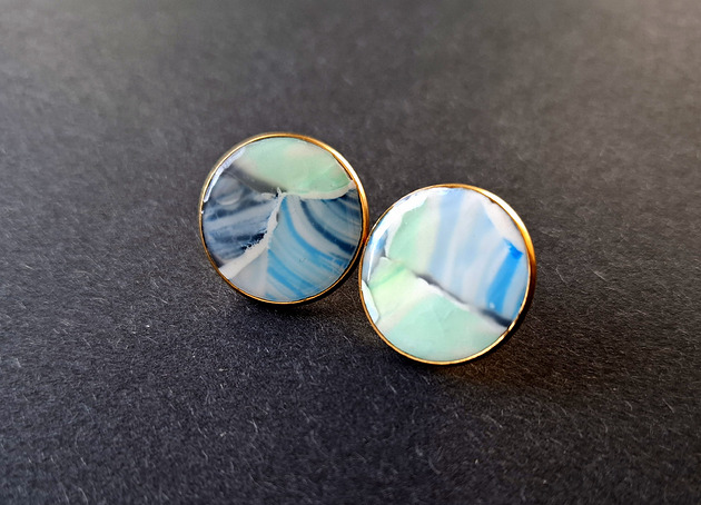 kolczyki z masy plastycznej Kolczyki nad oceanem no10