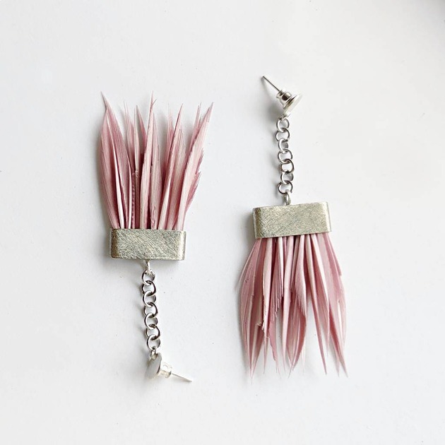 kolczyki z piórami PIÓRKO kolczyki