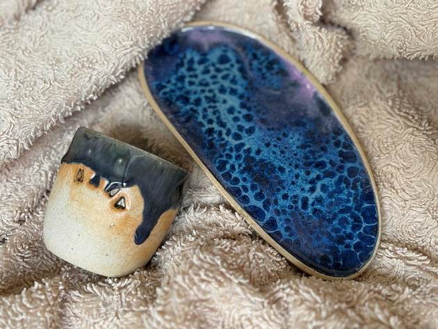 patery i talerze Ceramiczna czarka i talerzyk "Mana"