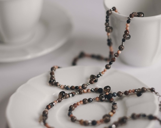 chokery Naszyjnik koralikowy "Espresso"