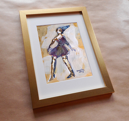 obrazy Lilka 6 - akwarela 16x24 cm unikat