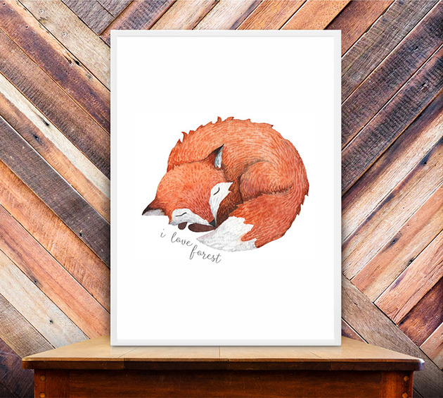 plakaty Plakat z lisem. i love forest