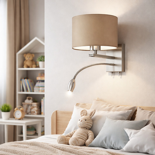 lampy do pokoju dziecka Beżowy kinkiet do pokoju dziecka SENEGAL KIDS w stylu boho